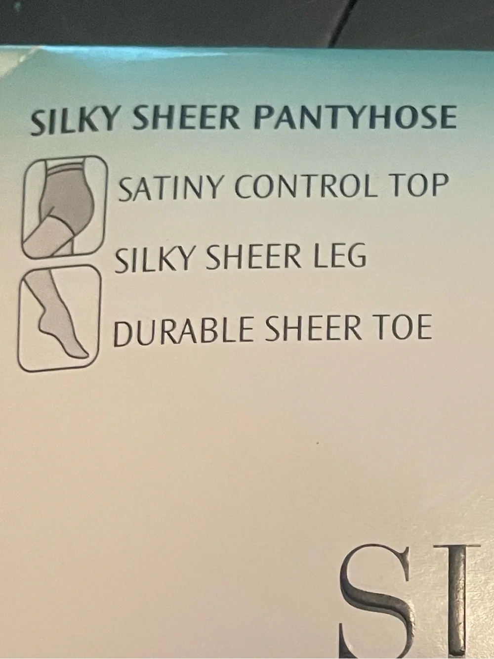 Sheer caress silky satin control top durable toe queen short cocoa pantyhose